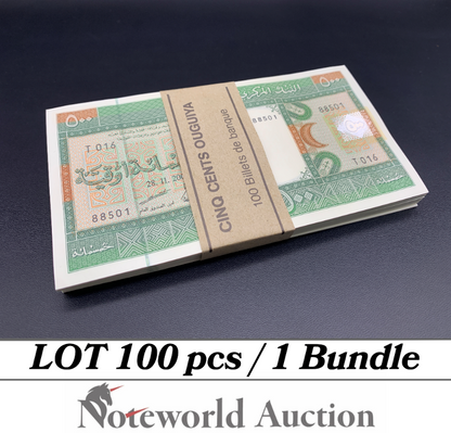 MAURITANIA Lot 100 pcs Bundle - 500 Ouguiya 2002 P 8c UNC
