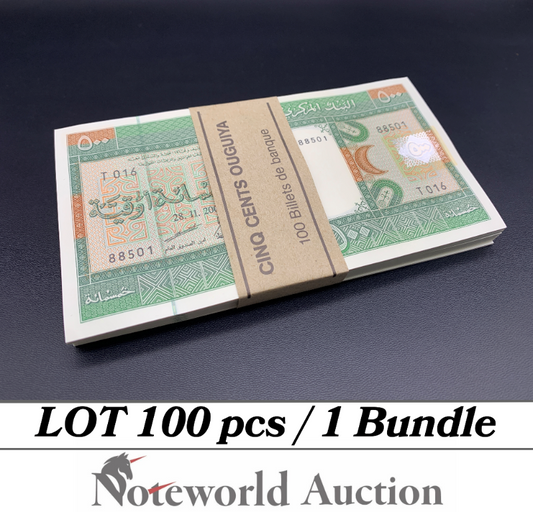 MAURITANIA Lot 100 pcs Bundle - 500 Ouguiya 2002 P 8c UNC