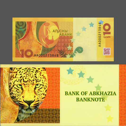 ABKHAZIA 10 Apsar 2023/2024  Leopard P New With Hand Signed Folder UNC