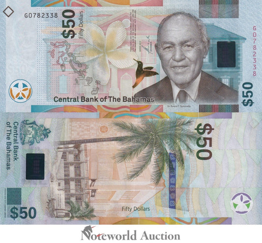 BAHAMAS 50 Dollars 2019 P 81a UNC