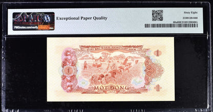 VIET NAM VIETNAM SOUTH 1 Dong (1966)1975 P 40a 3rd Top POP UNC PMG 68 EPQ