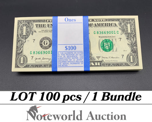 UNITED STATES USA 1 Dollar 2017A P 544 ''G'' Chicago Lot 100 pcs Bundle UNC