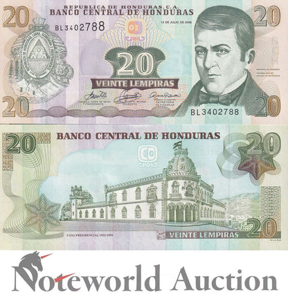 HONDURAS 20 Lempiras 2006 P 93 UNC