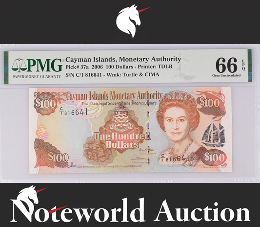 Cayman Islands 100 Dollars 2006 P 37a UNC PMG 66 EPQ 2nd TOP POP