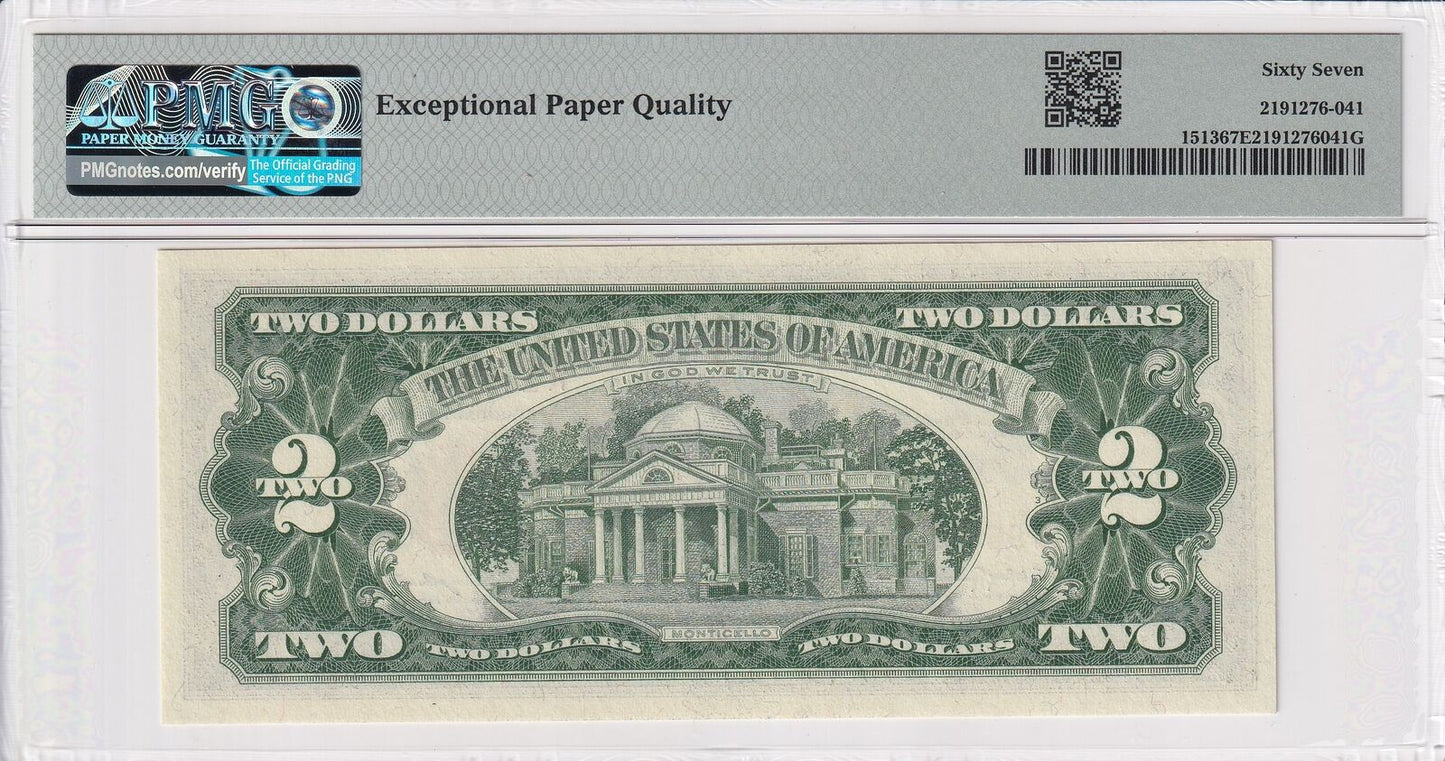 UNITED STATES USA 2 Dollars 1963 Fr 1513 UNC PMG 67 EPQ