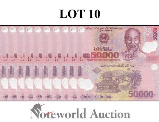 VIET NAM VIETNAM 50000 Dong 2019 P 121 Polymer Lot 10 pcs 1/10 Bundle UNC