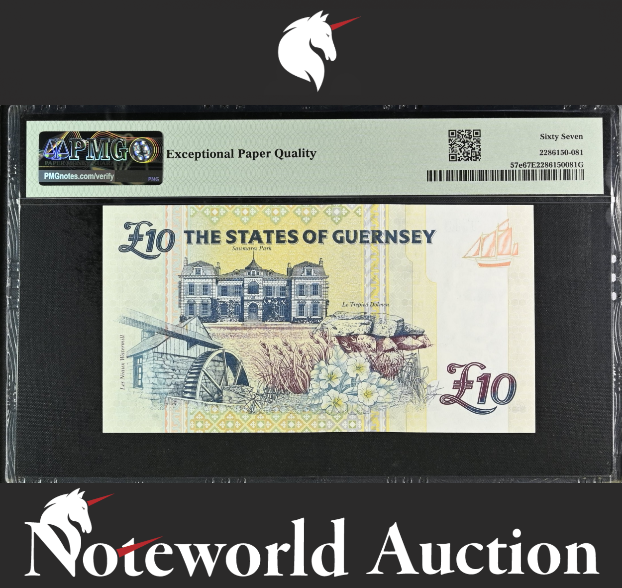 Guernsey 10 Pounds ND (2023) P 57e UNC PMG 67 EPQ 