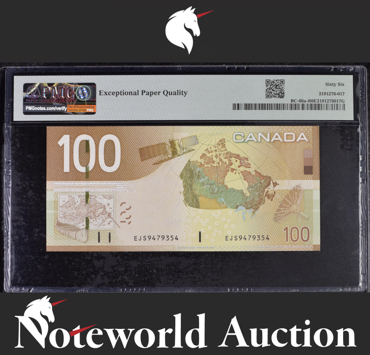 Canada, Bank of Canada $100 2004 / 2006 BC-66a-i UNC PMG 66 EPQ