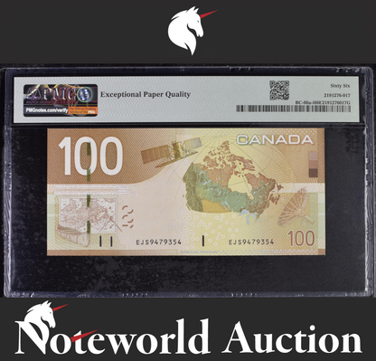 Canada, Bank of Canada $100 2004 / 2006 BC-66a-i UNC PMG 66 EPQ