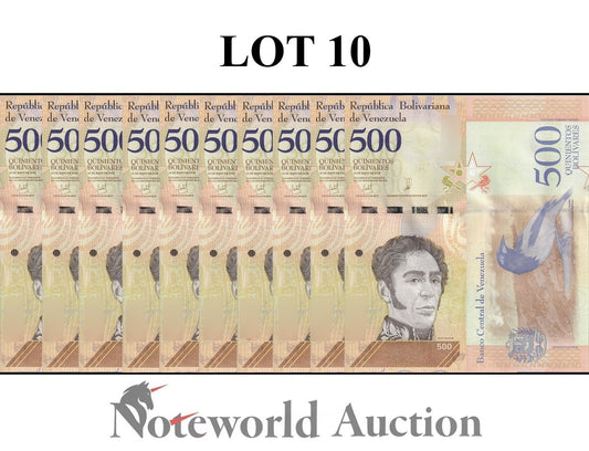 VENEZUELA 500 Bolivares 2018 P 108b Lot 10 pcs 1/10 Bundle UNC