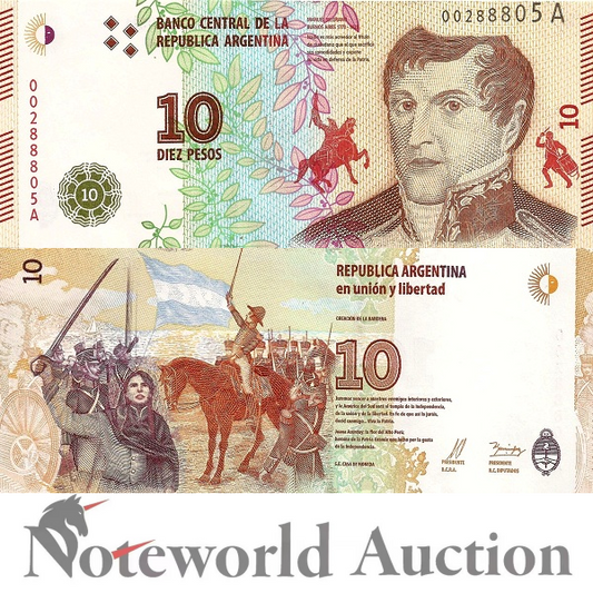 ARGENTINA 10 Pesos ND 2016 P 360 UNC