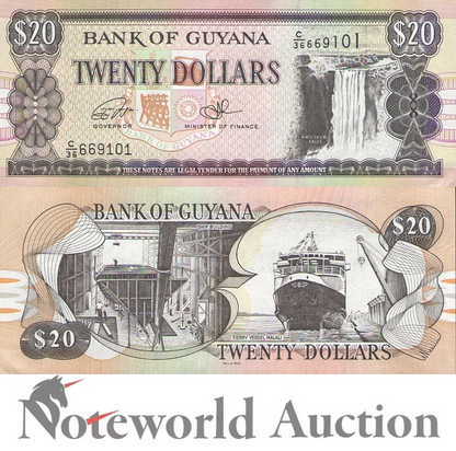 GUYANA 20 Dollars ND 1996-2018 P 30f UNC