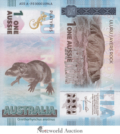 Australia TEST NOTE Souvenir Note 1 Aussie Platypus UNC
