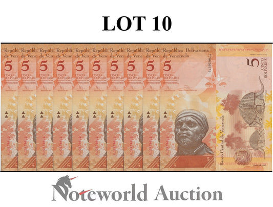 VENEZUELA 5 Bolivares 2014 P 89f Lot 10 pcs 1/10 Bundle UNC
