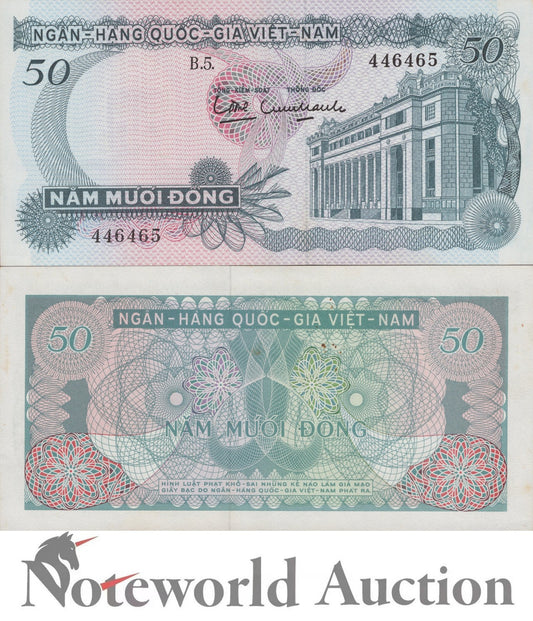 VIET NAM VIETNAM SOUTH 50 Dong ND 1969 P 25 FOXING UNC