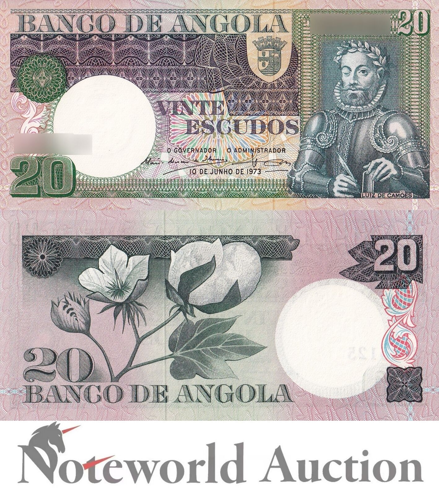 ANGOLA 20 Escudos 1973 P 104 UNC