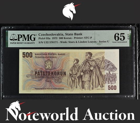 Czechoslovakia State Bank 500 Korun 1973 P 93a UNC PMG 65 EPQ