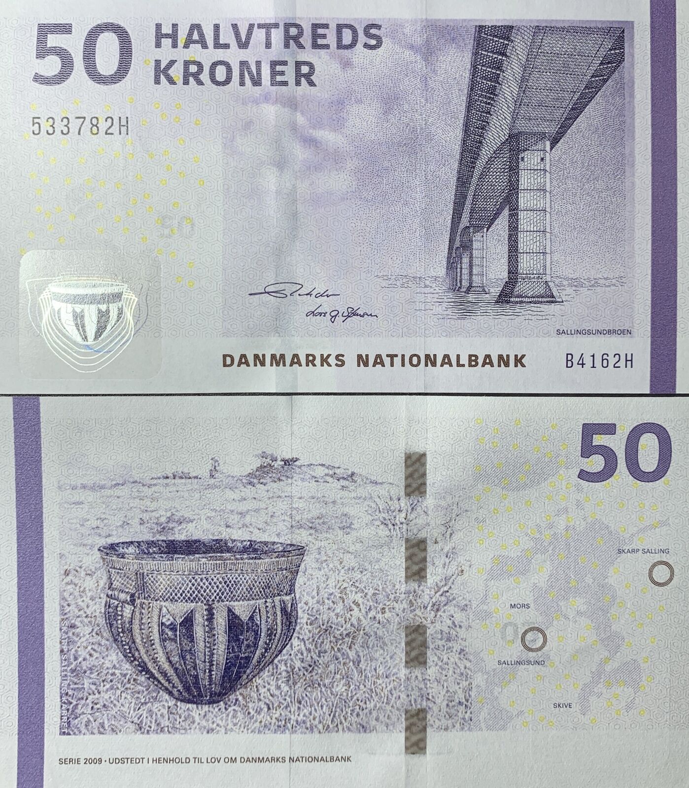 DENMARK 50 Kroner 2016 P 65h Random Signatures UNC