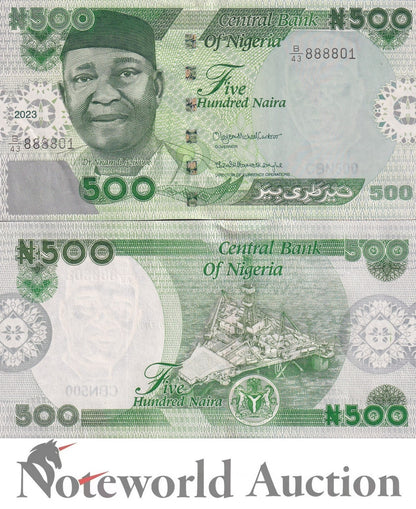 NIGERIA 500 Naira 2023 P 48 Lot 10 pcs 1/10 Bundle UNC