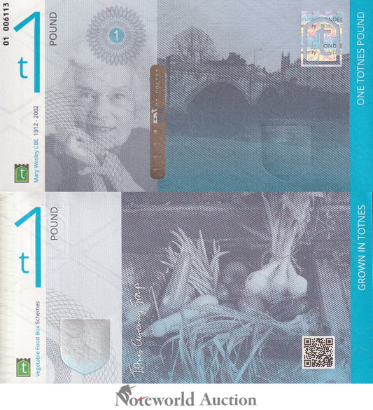 Britist 1 Totnes Poumd Mary Wisley CBE UNC
