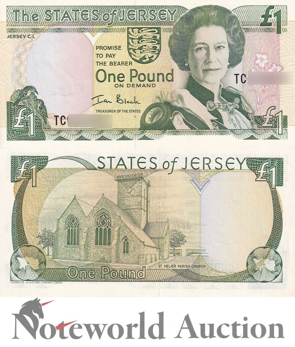 JERSEY 1 Pound 2000 P 26a Que II 2 Letters Serial Prefix UNC