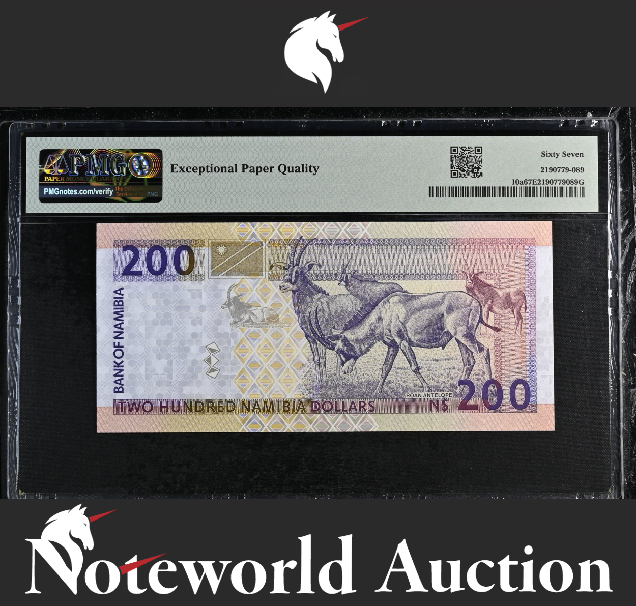 Namibia 200 Namibia Dollars ND (1996) P 10a LOW S/N 0000018 UNC PMG 67 EPQ