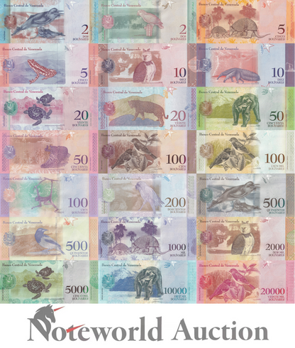 VENEZUELA 2-100000 Bolivares 2013-2018 P 88 89 90 91 92 93-108 Set 21 pcs UNC
