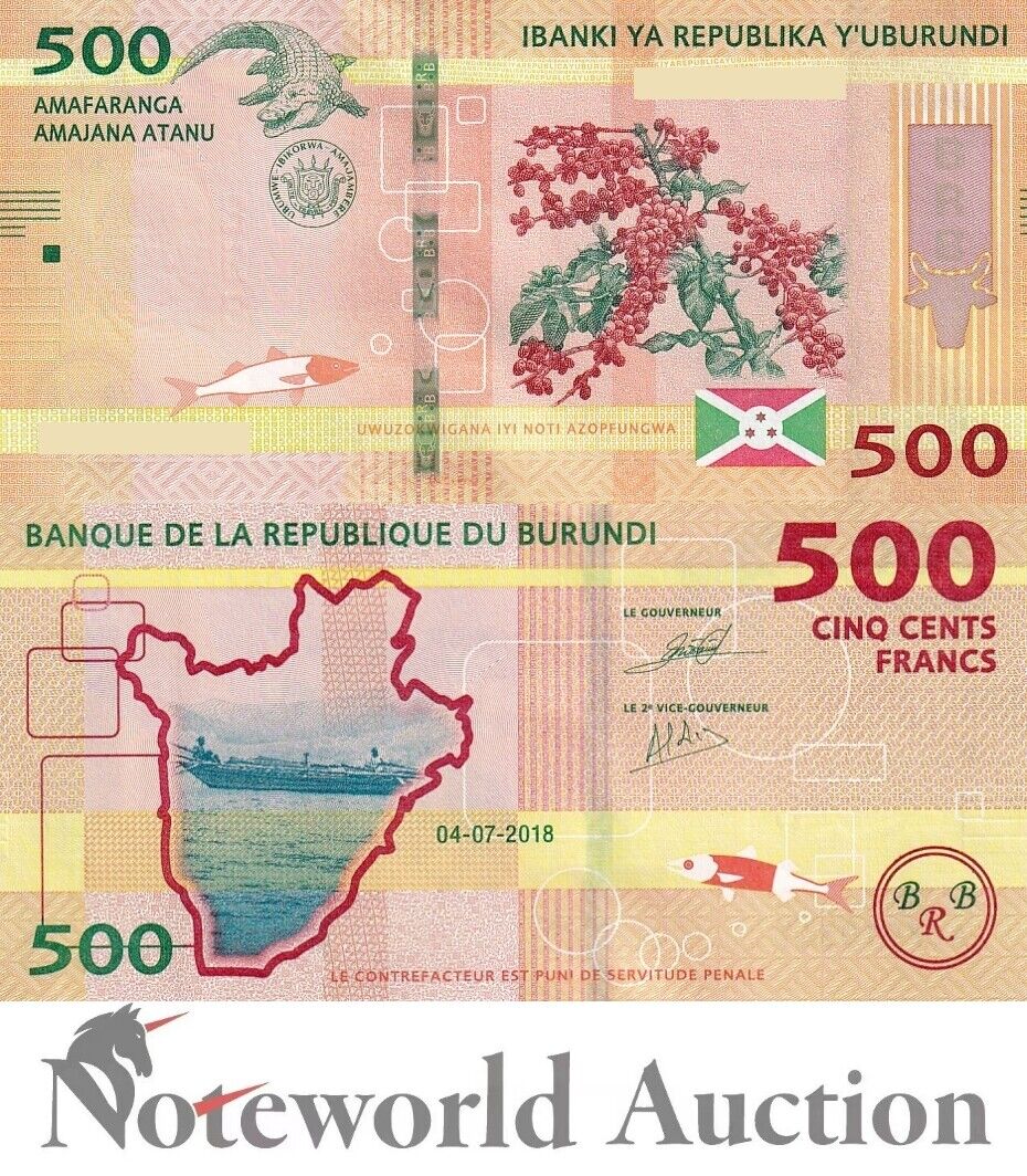 BURUNDI Lot 10 pcs 1/10 Bundle - 500 Francs 2018 P 50 UNC