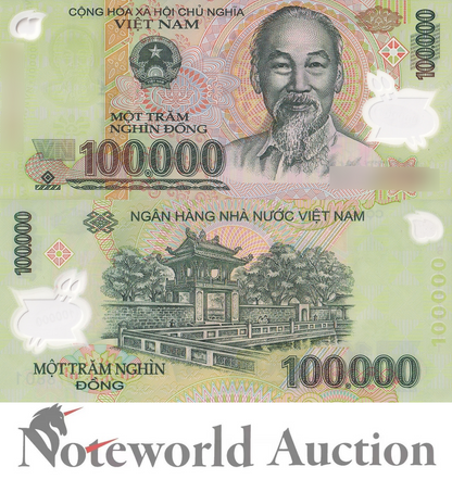 VIET NAM VIETNAM 100000 Dong 2021 P 122 Polymer Lot 10 pcs 1/10 Bundle UNC