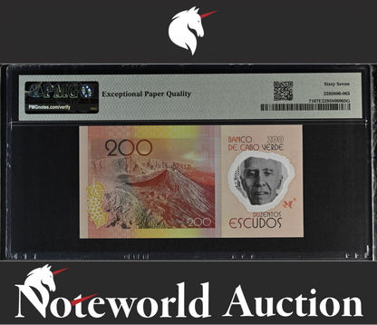 Cape Verde 200 2014 P 71 Polymer Almost SOLID 676666 UNC PMG 67 EPQ 2nd TOP POP