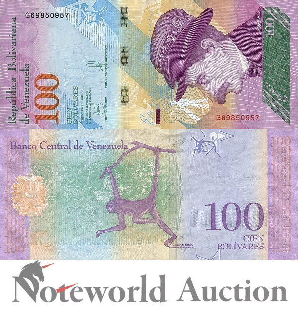 VENEZUELA 100 Bolivares 2018 P 106 UNC