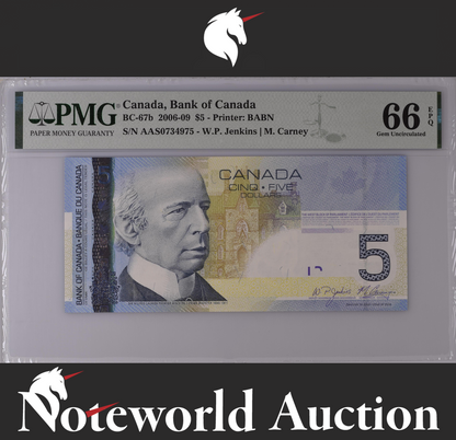 Canada Bank of Canada $5 2006-09 BC-67b UNC PMG 66 EPQ NR