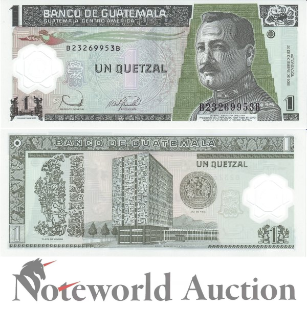 GUATEMALA 1 Quetzal 2006 P 109 Polymer UNC