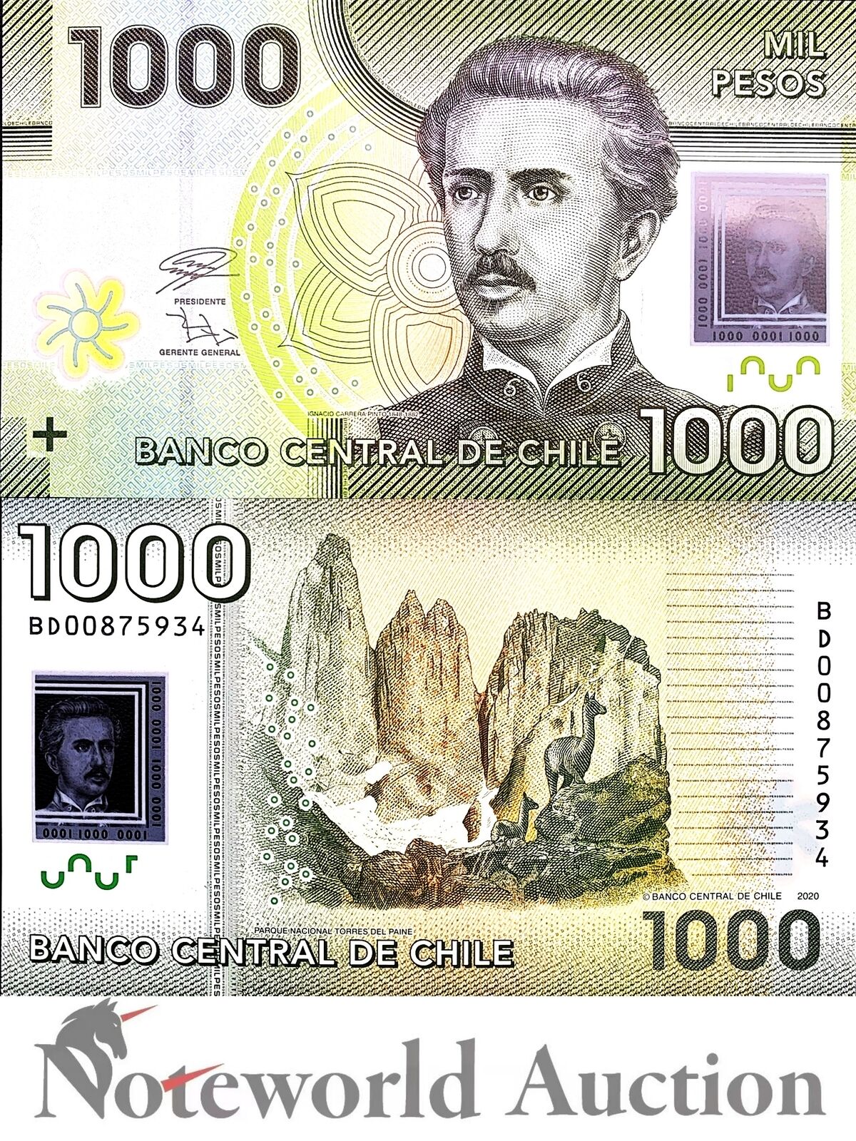 CHILE 1000 Pesos 2020 P 161 Polymer UNC