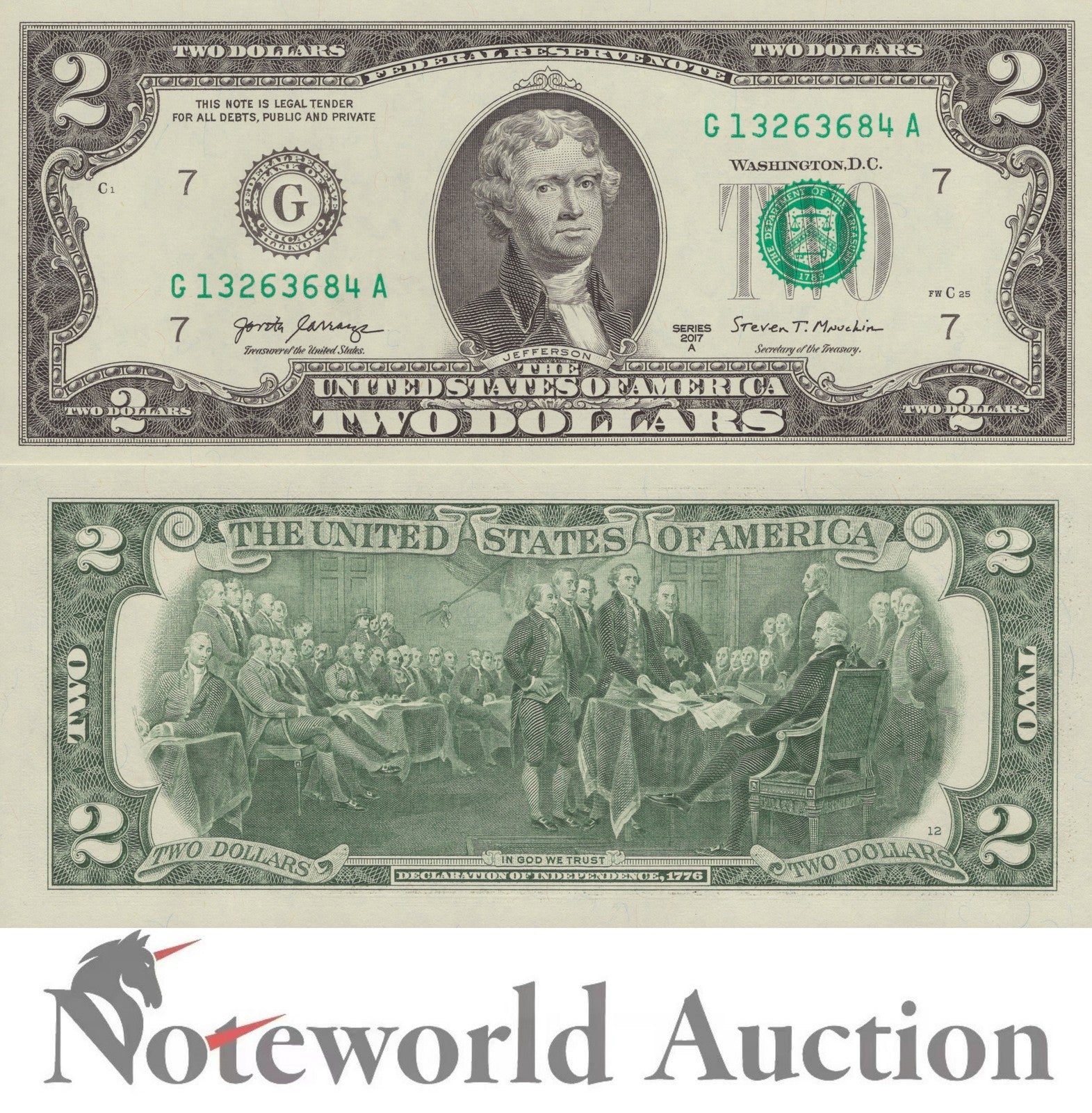 UNITED STATES USA 2 Dollars 2017A P 545 G Chicago IL UNC
