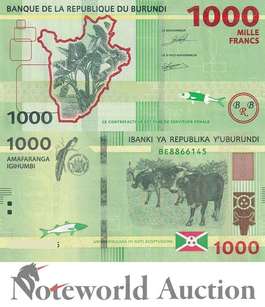 BURUNDI 1000 Francs 2021 P 51 UNC
