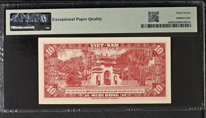 VIET NAM VIETNAM SOUTH 10 Dong 1962 P 5a 3rd TOP POP UNC PMG 67 EPQ