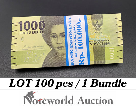 INDONESIA 1000 Rupiah 2016/2018 P 154c Random Sign  Lot 100 pcs Bundle UNC