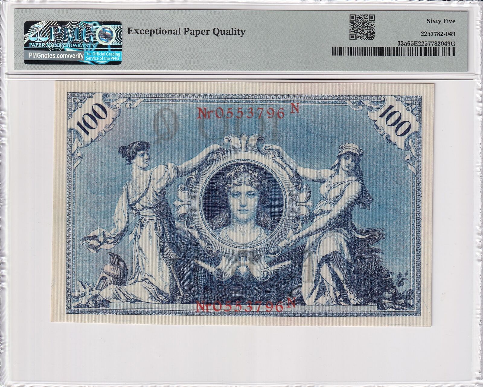 GERMANY IMPERIAL BANK 100 Mark 1908 P 33a UNC PMG 65 EPQ