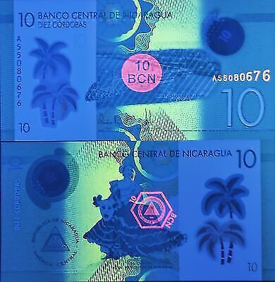 NICARAGUA Lot 10 pcs 1/10 Bundle - 10 Cordobas 2019 P 209a Polymer UNC