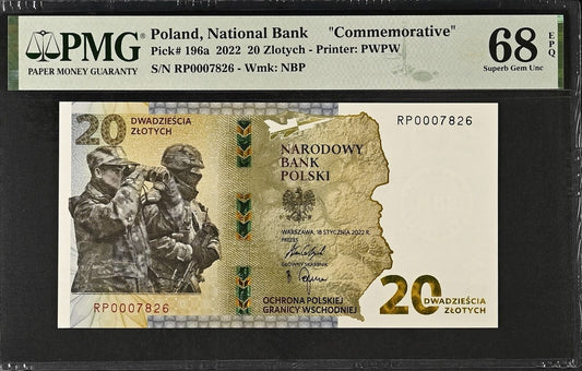 POLAND Commemorative 20 Zlotych 2022 P 196a UNC PMG 68 EPQ