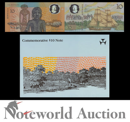 AUSTRALIA 10 Dollars 1988 P 49a Commemorative Polymer Prefix AA With Folder UNC