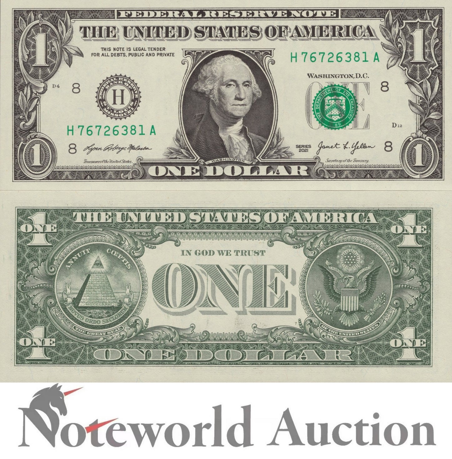 UNITED STATES USA 1 Dollar 2021 P 549 St Louis MO New Signatures UNC