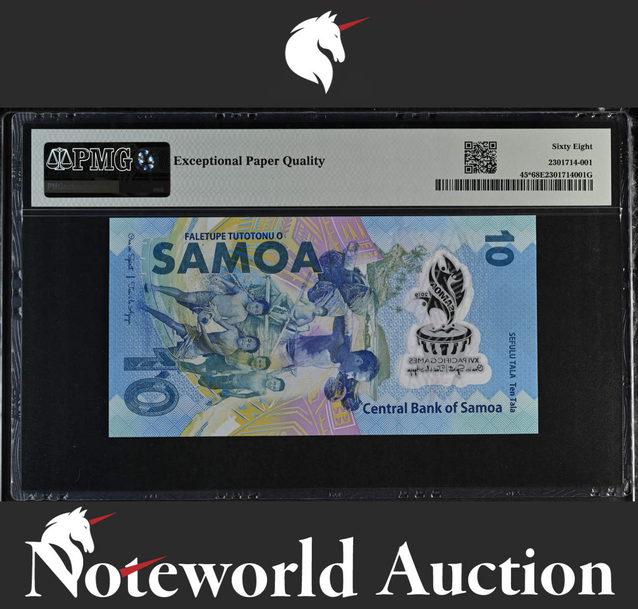 Samoa ZZ Replacement 10 Tala 2019 COMM. Polymer P 45* UNC PMG 68 EPQ TOP POP