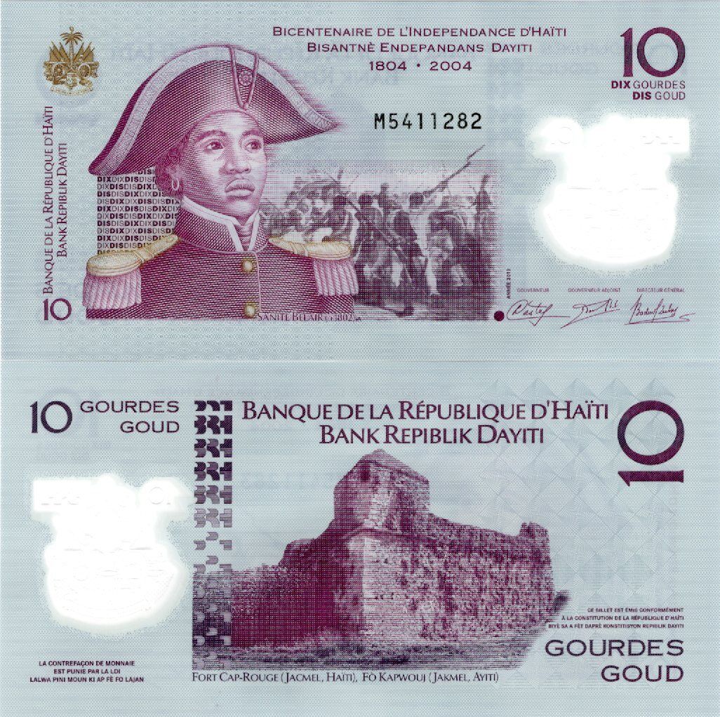 HAITI Commemorative Lot 10 pcs 1/10 Bundle - 10 Gourdes 2013 P 279 Polymer UNC