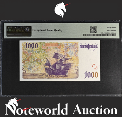 Portugal Banco de Portugal 1000 Escudos 1998 P 188c UNC PMG 67 EPQ
