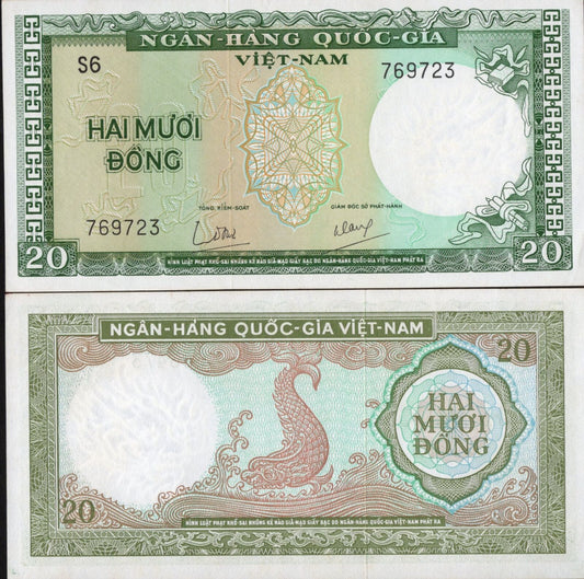 VIET NAM VIETNAM SOUTH 20 Dong ND 1964 P 16 UNC