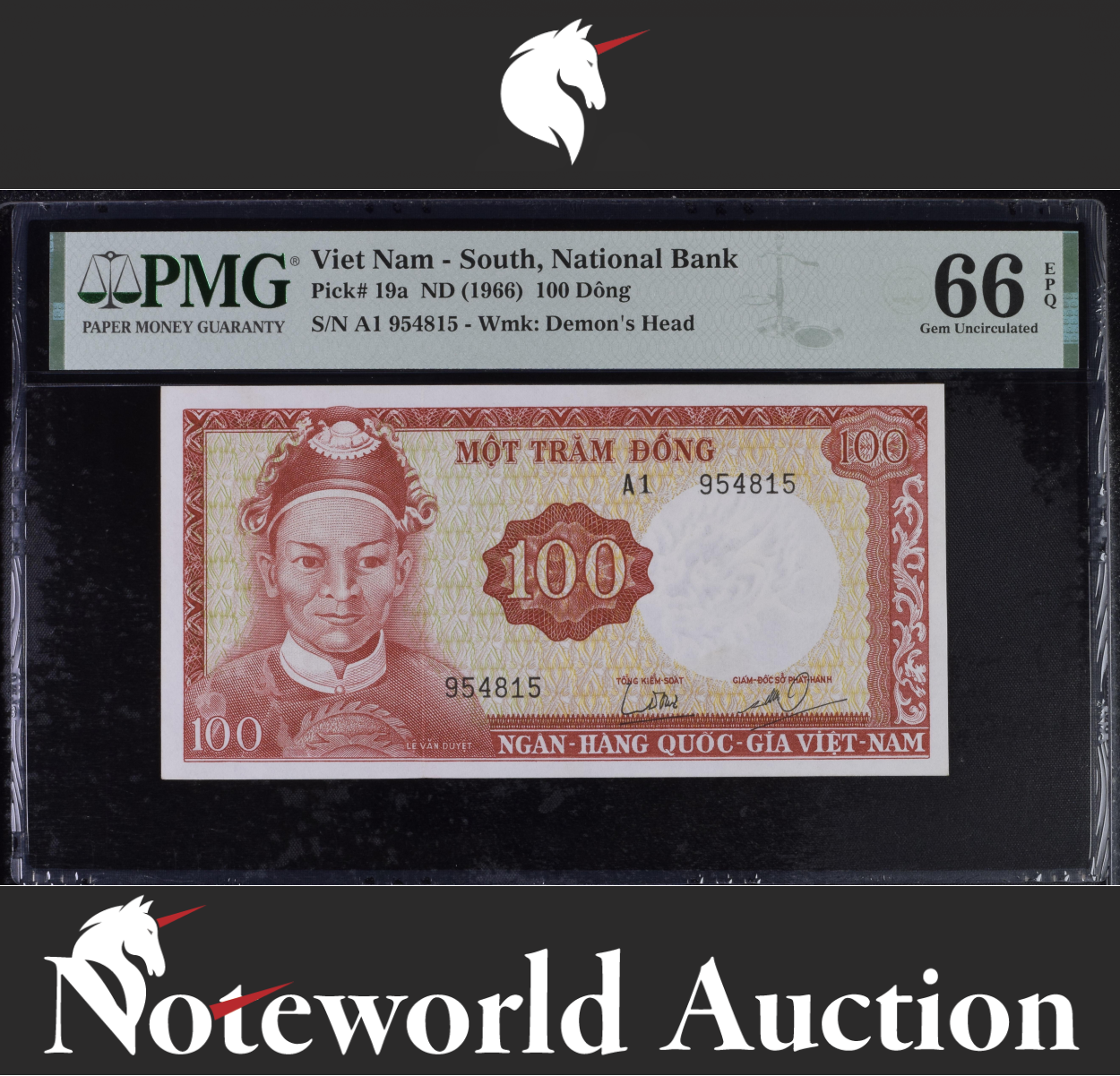 South Vietnam 100 Dong ND (1966) P 19a Gem UNC PMG 66 EPQ