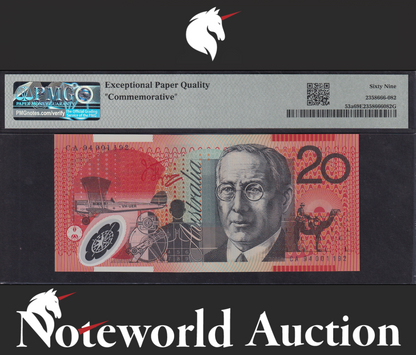 Australia COMM. 1994-96 Polymer Prefix CA94 UNC PMG 69 EPQ W/Folder TOP POP
