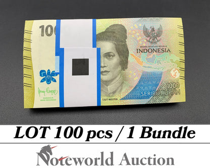 INDONESIA 1000 Rupiah 2022 P 162  Lot 100 pcs Bundle UNC